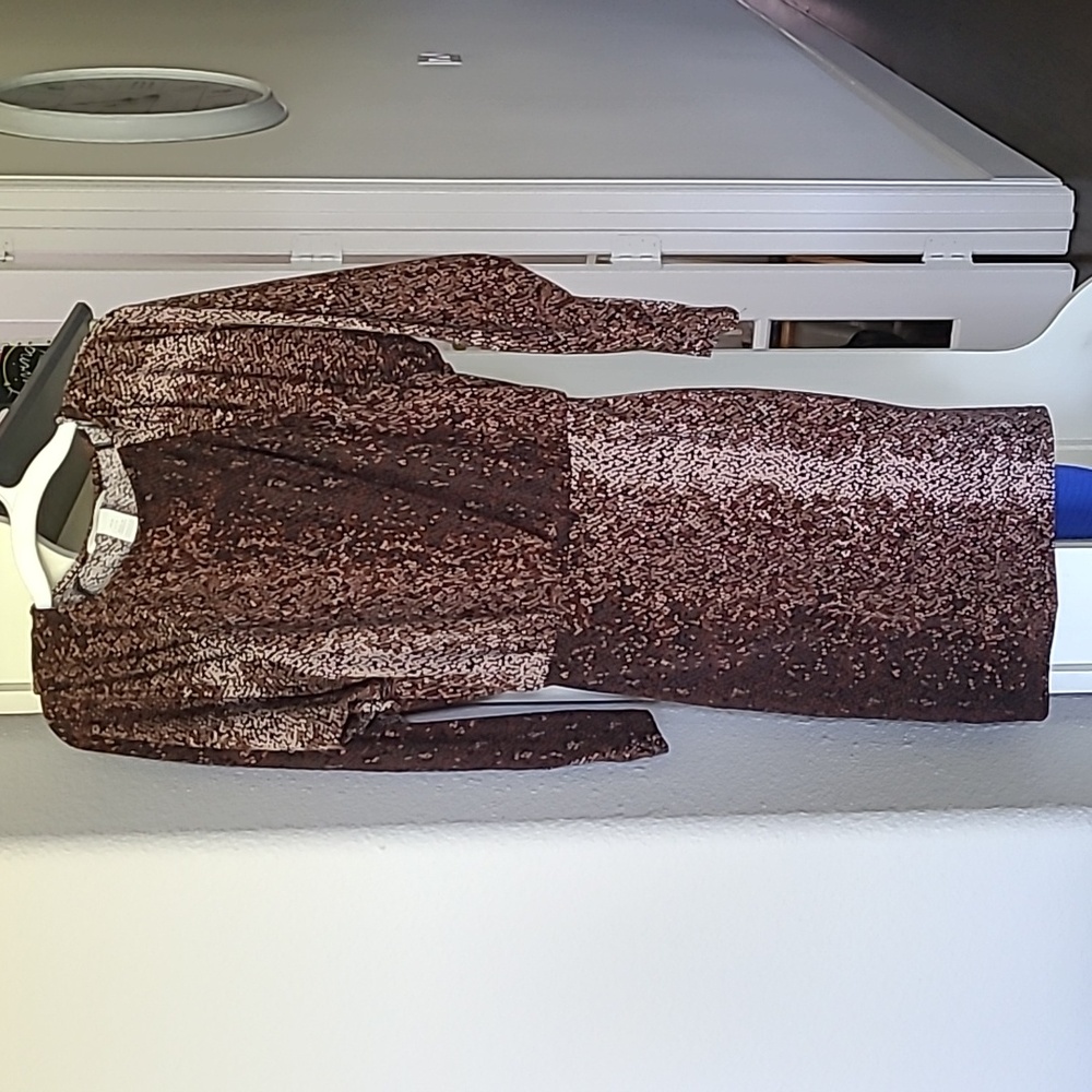 H&M brown tunic top xs